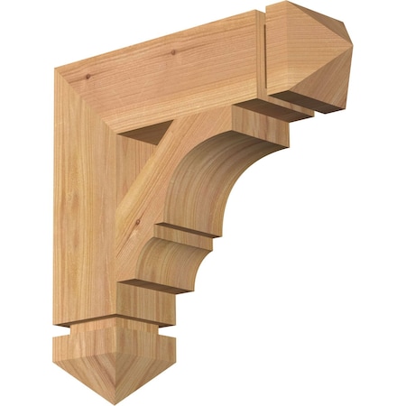 Balboa Arts & Crafts Smooth Bracket, Western Red Cedar, 3 1/2W X 14D X 14H